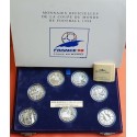 7 monedas x FRANCIA 10 FRANCOS 1998 COPA MUNDIAL DE FUTBOL 98 PLATA PROOF ESTUCHE OFICIAL France Coffret