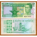 GHANA 1 CEDI 1982 NATIVO y AGRICULTOR Pick 17B BILLETE SC Africa BANKNOTE UNC