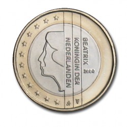 HOLANDA 1 EURO 2000 REINA BEATRIZ MONEDA BIMETALICA SC The Netherlands 1€ coin