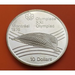. CANADA 10 DOLARES 1973 OLIMPIADA MONTREAL SKYLINE PLATA SC-