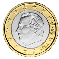 BELGICA 1 EURO 1999 REY ALBERTO MONEDA BIMETALICA SIN CIRCULAR 1ª AÑO DE EMISION