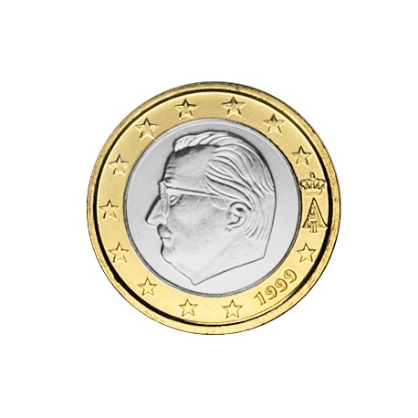 BELGICA 1 EURO 1999 REY ALBERTO MONEDA BIMETALICA SIN CIRCULAR 1ª AÑO DE EMISION