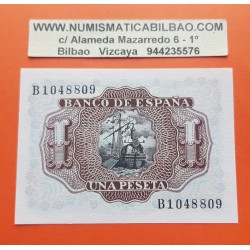ESPAÑA 1 PESETA 1953 MARQUES DE SANTA CRUZ Serie B Pick 144 BILLETE PLANCHA SIN CIRCULAR Spain banknote