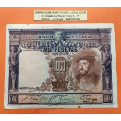 ESPAÑA 1000 PESETAS 1925 CARLOS I Sin Serie 4252650 Pick 70C BILLETE MUY CIRCULADO @AGUJERITOS@