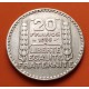 @MUESCAS@ FRANCIA 20 FRANCOS 1938 BUSTO DE DAMA - TURIN KM.879 MONEDA DE PLATA MBC France 20 Francs 0,58 ONZAS R/1