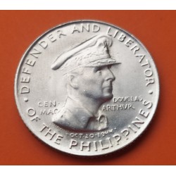 FILIPINAS 50 CENTAVOS 1947 S GENERAL DOUGLAS Mc ARTHUR KM.185 MONEDA DE PLATA EBC Ocupacion de Estados Unidos PHILIPPINES