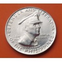 FILIPINAS 50 CENTAVOS 1947 S GENERAL DOUGLAS Mc ARTHUR KM.185 MONEDA DE PLATA EBC Ocupacion de Estados Unidos PHILIPPINES