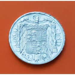 ESPAÑA 5 CENTIMOS 1940 FRANCO SIN CIRCULAR JINETE ALUMINIO 1