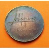 .ESPAÑA MEDALLA DE COBRE modulo 5 CENTIMOS 1904 Rey ALFONSO XIII VISITO LAS CAVAS CODORNIU EBC 5 gramos 25 mm.
