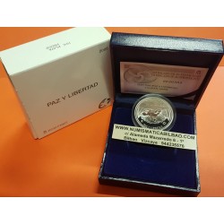 ESPAÑA 10 EUROS 2005 PAZ y LIBERTAD PLATA PROOF FNMT