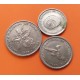 3 monedas x CARIBE 5+10+25 CENTAVOS 1989 INTUR PAJARO, CONCHA y FLOR KM.415+416+417 NICKEL MBC+