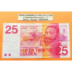 HOLANDA 25 GULDEN 1971 JAN SWEELINCK color ROJO Pick 84 BILLETE CIRCULADO The Netherlands banknote PVP NUEVO 99€