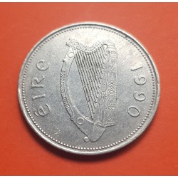 IRLANDA 1 LIBRA 1990 CIERVO y ARPA KM.27 MONEDA DE NICKEL EBC Ireland Eire 1 Pound £1