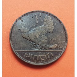 IRLANDA 1 PENIQUE 1928 GALLO KM.3 MONEDA DE COBRE MBC -EIRE 1 Penny copper coin