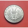 AFRICA DEL OESTE 5 FRANCOS 1975 ANTILOPE KM.2A MONEDA DE LATON SC Etats de L'Afrique De L'Ouest