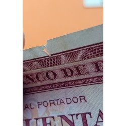 ESPAÑA 50 PESETAS 1951 SANTIAGO RUSIÑOL Sin Serie 3522351 Pick 141 BILLETE MBC++ @ROTURA@ Spain banknote