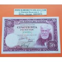 ESPAÑA 50 PESETAS 1951 SANTIAGO RUSIÑOL Sin Serie 3522351 Pick 141 BILLETE MBC++ @ROTURA@ Spain banknote
