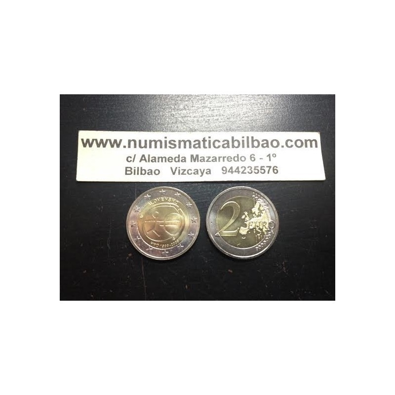 ESLOVAQUIA 2 EUROS 2009 EMU 10 ANIVERSARIO MONEDA BIMETALICA SC Slovakia