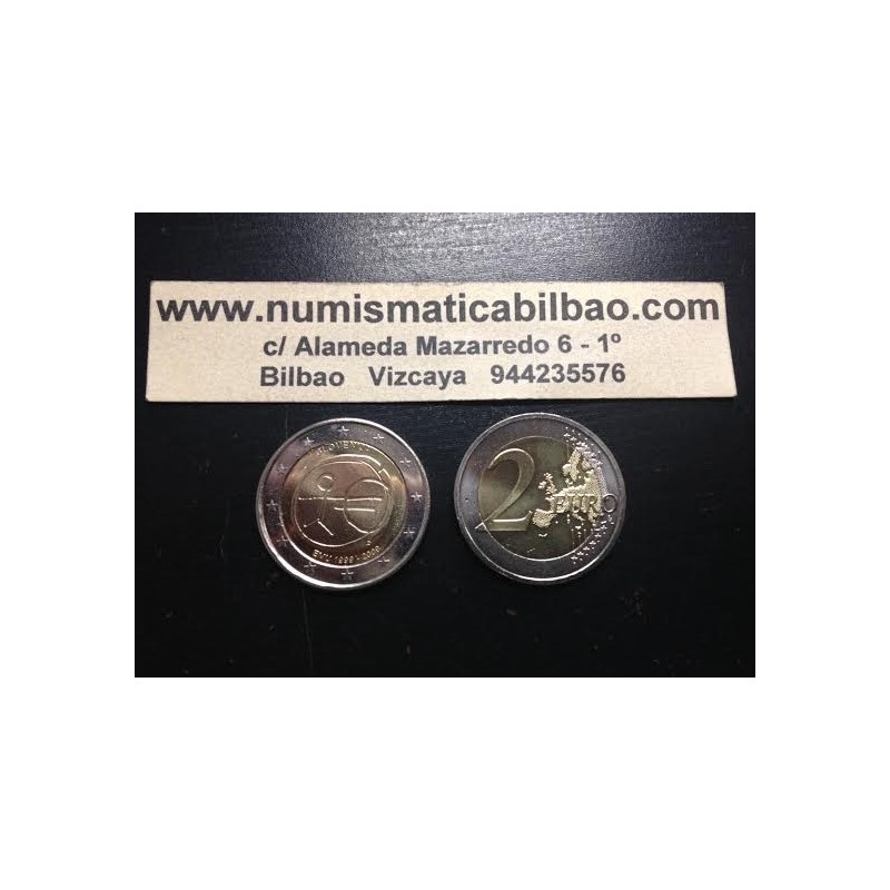 ESLOVENIA 2 EUROS 2009 EMU 10 ANIVERSARIO MONEDA BIMETALICA SC Slovenia