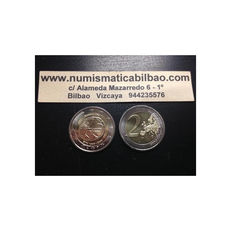 HOLANDA 2 EUROS 2009 EMU 10 ANIVERSARIO MONEDA BIMETALICA SC The Netherlands