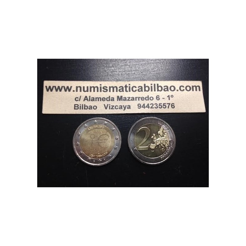 LUXEMBURGO 2 EUROS 2009 EMU 10 ANIVERSARIO MONEDA BIMETALICA SC Luxembourg