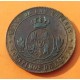 ESPAÑA REINA ISABEL II 5 CENTIMOS DE ESCUDO 1868 OM Ceca de BARCELONA KM.635.1 MONEDA DE COBRE Spain