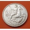 @RARA@ GRECIA 20 DRACMAS 1965 EUROPA CABALLO y DELFIN REY PABLO I KM.85 MONEDA DE PLATA SC Greece 20 Dracmas silver coin