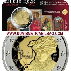 .@ESCASA@ BELGICA 2 EUROS 2020 PINTOR JAN VAN EYCK SC 2ª MONEDA CONMEMORATIVA en COINCARD