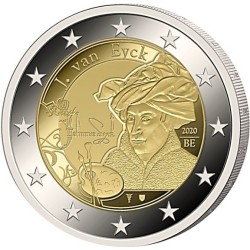 .@ESCASA@ BELGICA 2 EUROS 2020 PINTOR JAN VAN EYCK SC 2ª MONEDA CONMEMORATIVA en COINCARD