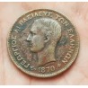 GRECIA 5 LEPTA 1870 BB Ceca de ESTRASBURGO REY JORGE I KM.42 MONEDA DE BRONCE MBC @ESCASA - MANCHAS@ Greece