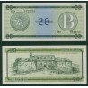 CARIBE 20 PESOS 1985 PARA USO DE TURISTAS Serie B Color VERDE EXCHANGE CERTIFICATE Pick FX9 BILLETE SC Certificado de Divisa