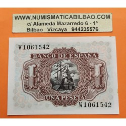 ESPAÑA 1 PESETA 1953 MARQUES DE SANTA CRUZ Serie W Pick 144 BILLETE SIN CIRCULAR @PUNTITOS@ Spain banknote