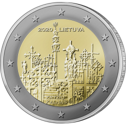 LITUANIA 2 EUROS 2020 LA COLINA DE LAS CRUCES 2ª MONEDA CONMEMORATIVA SC BIMETALICA Lietuva