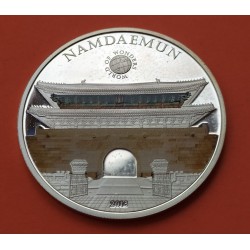 @COLORES@ PALAU 5 DOLARES 2013 TEMPLO BUDISTA NAMDAEMUN Serie 7 MARAVILLAS DEL MUNDO MONEDA DE PLATA PROOF silver coin
