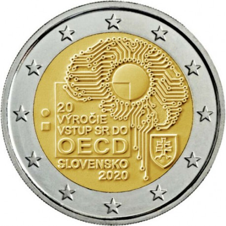 ESLOVAQUIA 2 EUROS 2020 ADHESION A LA OCDE 20 ANIVERSARIO SC MONEDA CONMEMORATIVA Slovakia coin