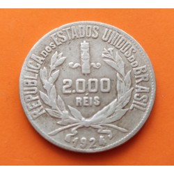 BRASIL 2000 REIS 1924 DAMA y VALOR KM.526 MONEDA DE PLATA MBC - Brazil silver coin