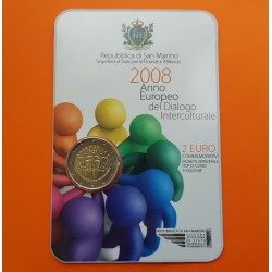 .SAN MARINO 2€ EUROS 2008 AÑO DEL DIALOGO ESTUCHE @RARA@