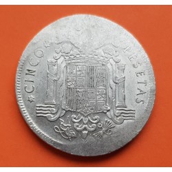 @ERROR ACUÑACION DEFECTUOSA@ ESPAÑA 5 PESETAS 1949 * 19 50 FRANCO MONEDA DE NICKEL MBC ESTADO ESPAÑOL