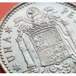 ESPAÑA 1 PESETA 1966 * 19 69 FRANCISCO FRANCO ESTADO ESPAÑOL KM.796 MONEDA DE LATON SC Spain
