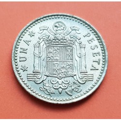 ESPAÑA 1 PESETA 1966 * 19 69 FRANCISCO FRANCO ESTADO ESPAÑOL KM.796 MONEDA DE LATON SC Spain