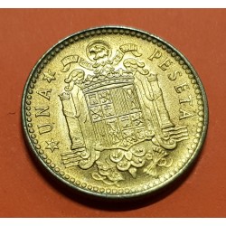 @DE CARTUCHO@ ESPAÑA 1 PESETA 1953 * 19 56 FRANCO KM.775 MONEDA DE LATON SIN CIRCULAR SC