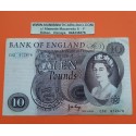 INGLATERRA 10 LIBRAS 1964 REINA ISABEL y LEON Serie C Pick 376C Firma PAGE BILLETE MBC ARRUGAS PVP NUEVO 200€