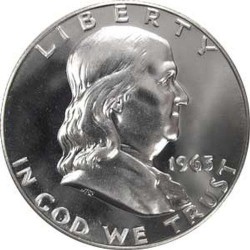 ESTADOS UNIDOS 1/2 DOLAR 1963 P FRANKLIN PLATA US HALF DOLLAR SC