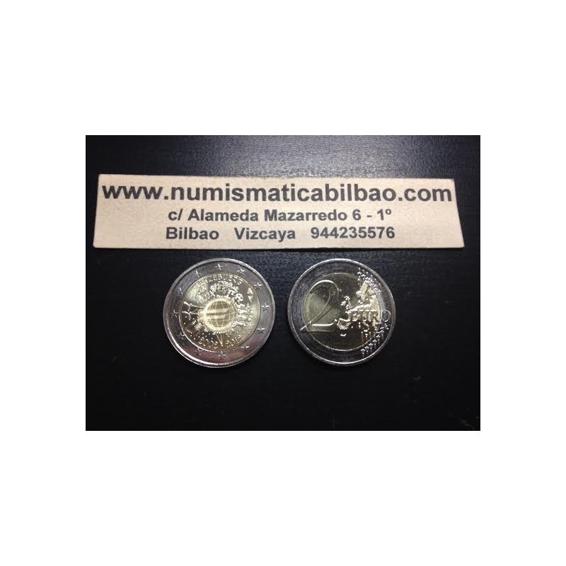 LUXEMBURGO 2 EUROS 2012 X ANIVERSARIO DEL EURO SC @RARA@ MONEDA CONMEMORATIVA BIMETALICA Luxembourg