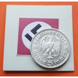 GERMANY 5 REICHSMARK 1935 J HINDENBURG SILVER NAZI WWII 2