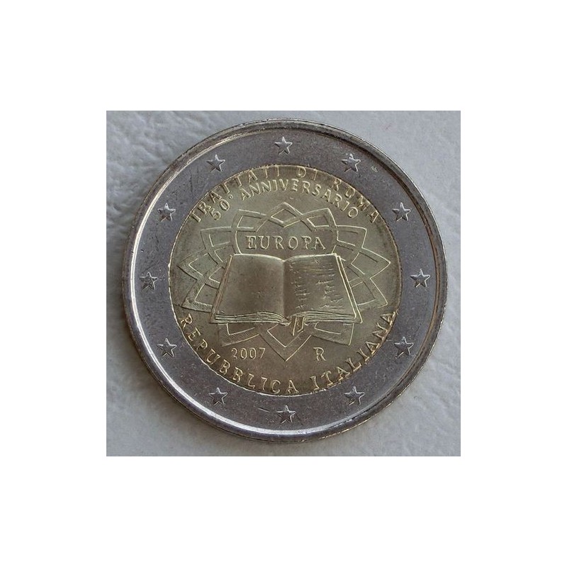 ITALIA 2 EUROS 2007 TRATADO DE ROMA 50 ANIVERSARIO SC BIMETALICA MONEDA CONMEMORATIVA