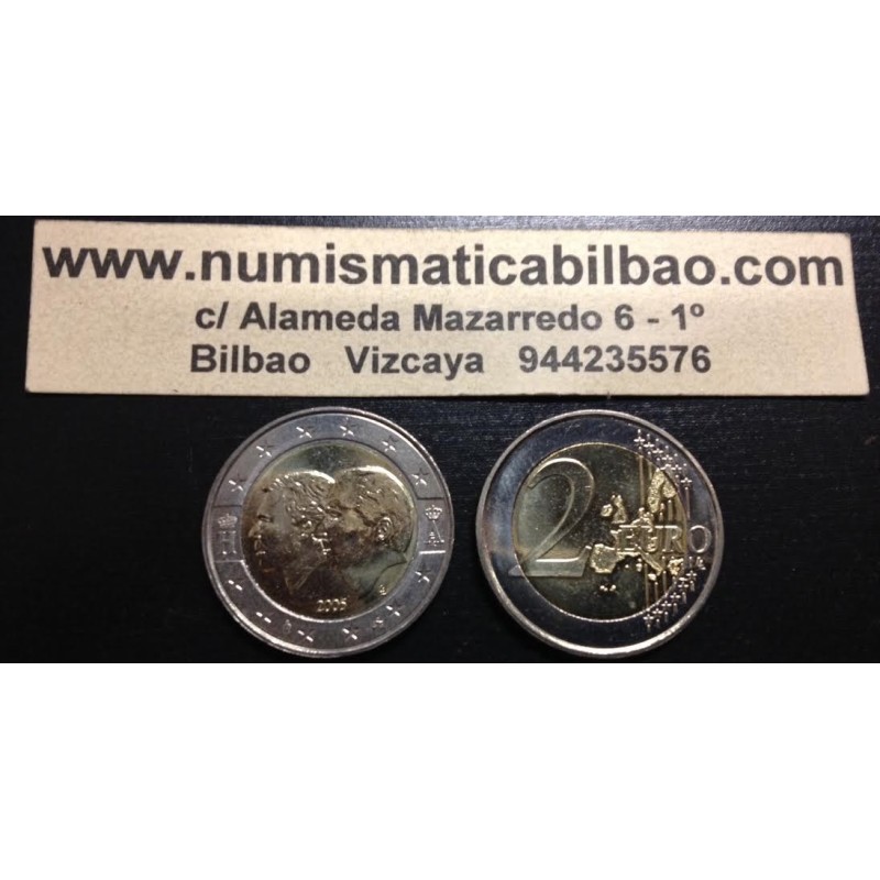 BELGICA 2 EUROS 2005 REYES TRATADO ECONOMICO CON LUXEMBURGO SC BIMETALICA @@RARA@@ MONEDA CONMEMORATIVA