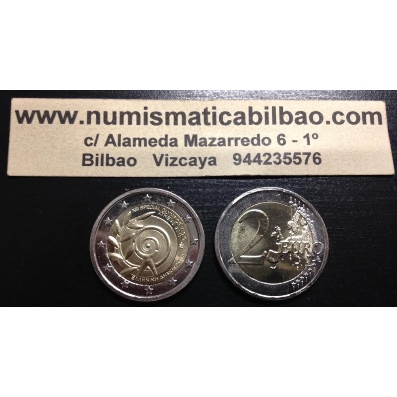 GRECIA 2 EUROS 2011 PARAOLIMPIADA DE ATENAS SPECIAL OLYMPICS SC BIMETALICA MONEDA CONMEMORATIVA Greece