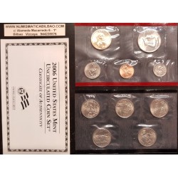 2006 UNITED STATES MINT UNCIRCULATED COIN SET D+P 20 COINS ESTADOS UNIDOS 1+5+10+25 CENTAVOS + 1/2 DOLAR + 1 DOLAR