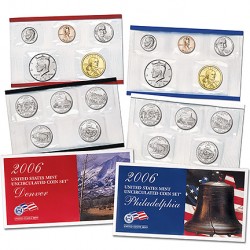 2006 UNITED STATES MINT UNCIRCULATED COIN SET D+P 20 COINS ESTADOS UNIDOS 1+5+10+25 CENTAVOS + 1/2 DOLAR + 1 DOLAR